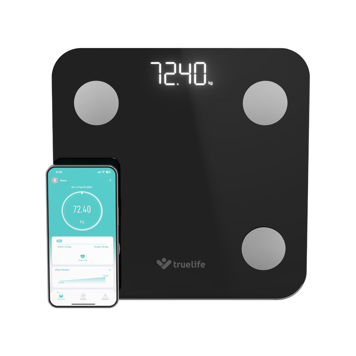 TrueLife FitScale W1 BT Black – Detailní pohled na vaše tělo